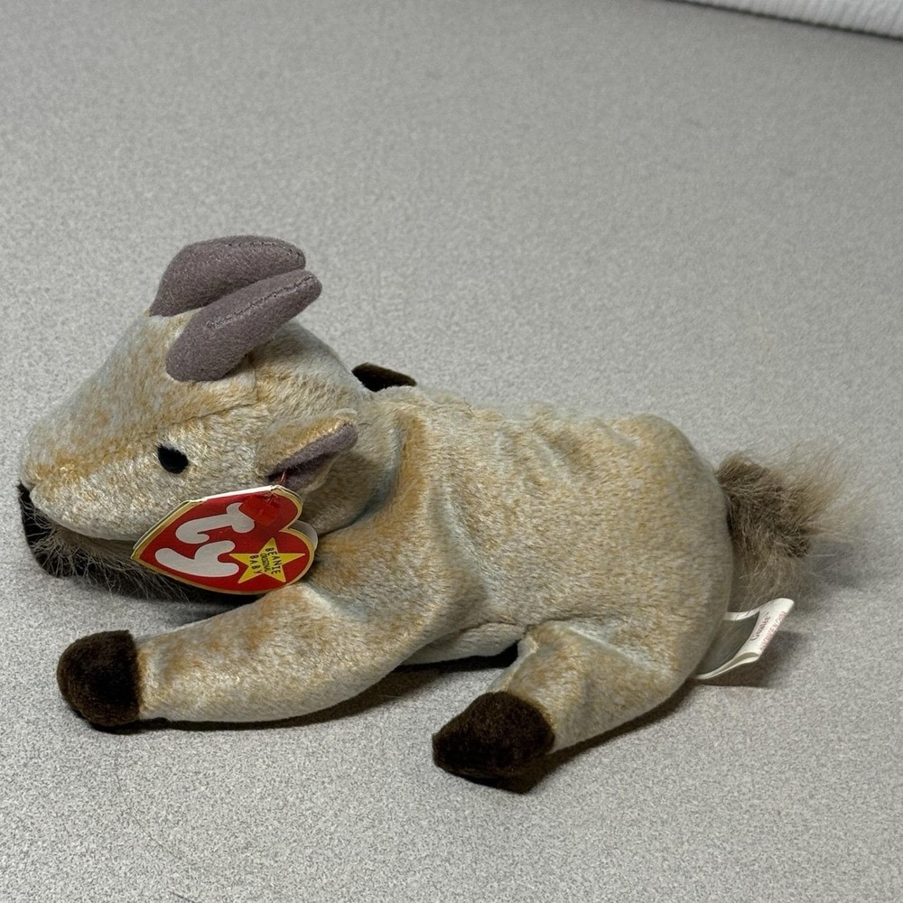 TY Beanie Baby - GOATEE the Goat (6 inch) - MWMTs Stuffed Animal Toy